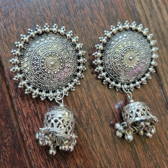 Bohostyle Oxidized Earrings/Jhumkas Jewelry - Picture 1 of 2